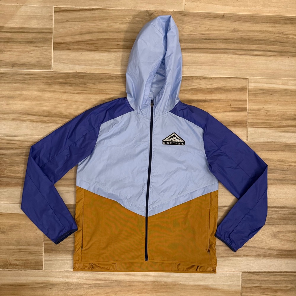 Nike Trail Storm-FIT Running Jacket Blue Yellow Colorblock DC8041-468 Mens M